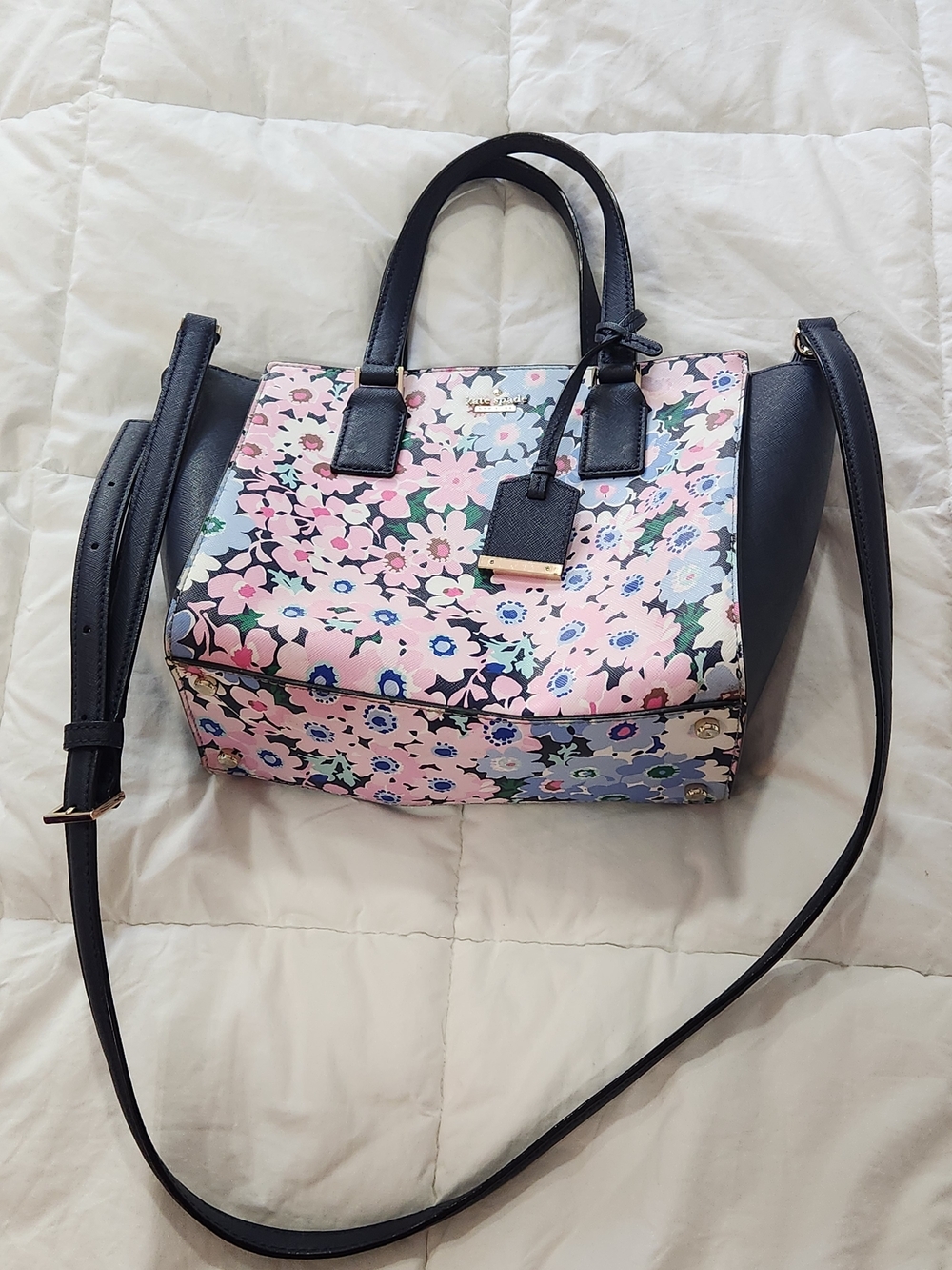 Kate Spade Cameron Street Small Hayden Satchel in a floral pattern